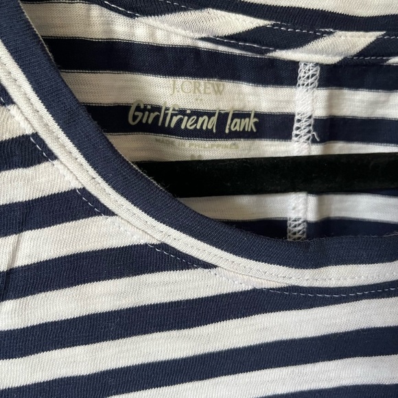 NWOT J. Crew navy and white girlfriend tank - Picture 3 of 3